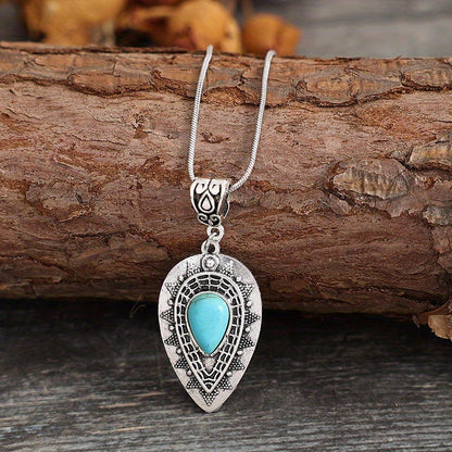 Collier Larme Turquoise Arlisse | Or Blanc