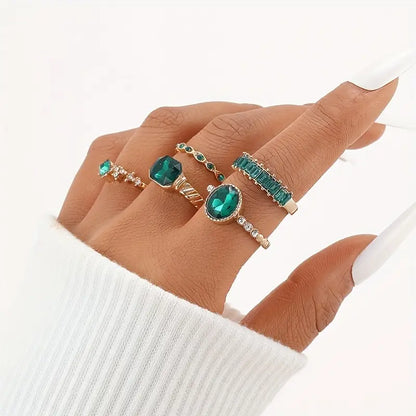 Parure de Bagues Émeraude Exquise Zarina | Or
