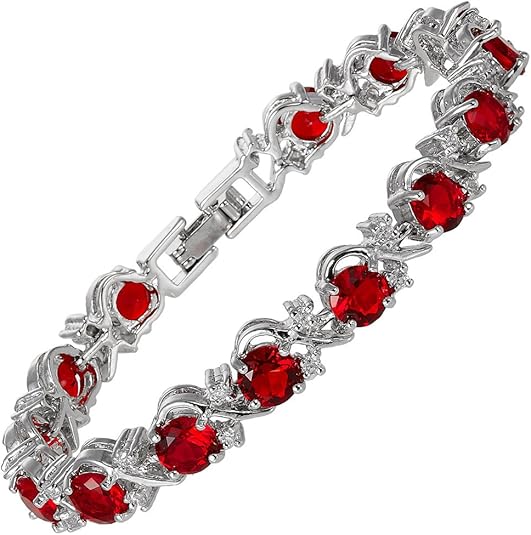 Bracelet Tennis Vigne Rubis | Or Blanc