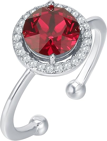 Bague Anneau Promesse Rubis Lueur Cramoisie | Or Blanc