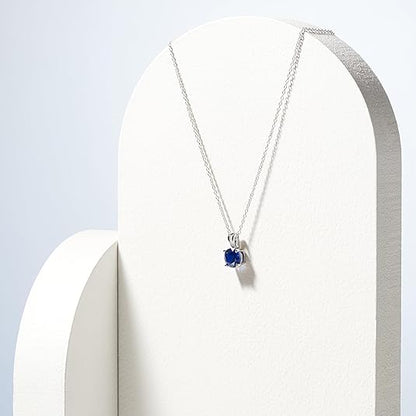 Collier Saphir Taille Ronde | Or Blanc