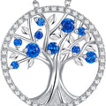 Collier Arbre de Vie Bleu Saphir | Or Blanc