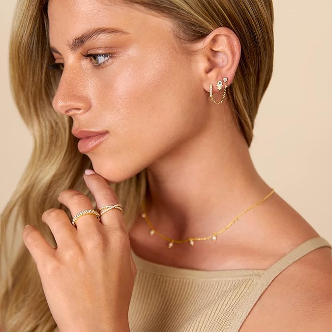 Boucles d'Oreilles Chaîne Adella | Or