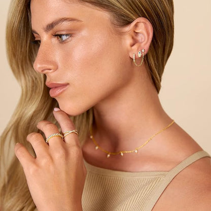 Boucles d'Oreilles Chaîne Adella | Or
