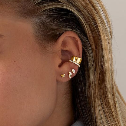 Boucles d'Oreilles Clou Taille Poire | Or
