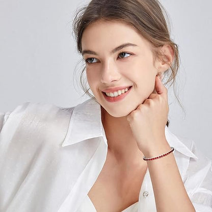 Bracelet Tennis Rubis | Or Blanc