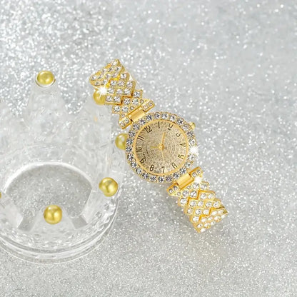Parure Montre et Bracelet Éclat Luxueux | Or