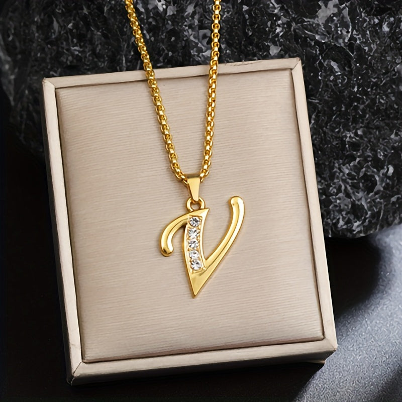 Collier Initiale Accent Cristal | Or