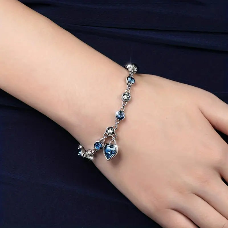 Bracelet Lueur Cœur Océan | Or Blanc