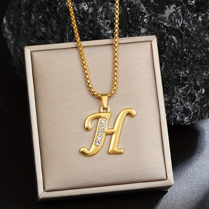 Collier Initiale Accent Cristal | Or