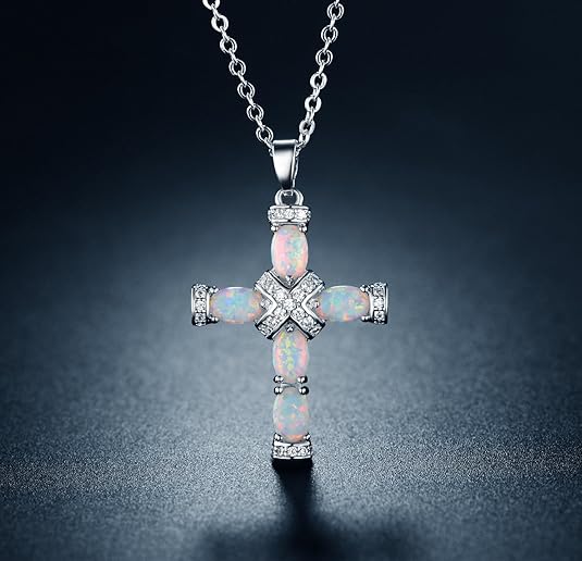 Collier Croix Opale Lumen | Or