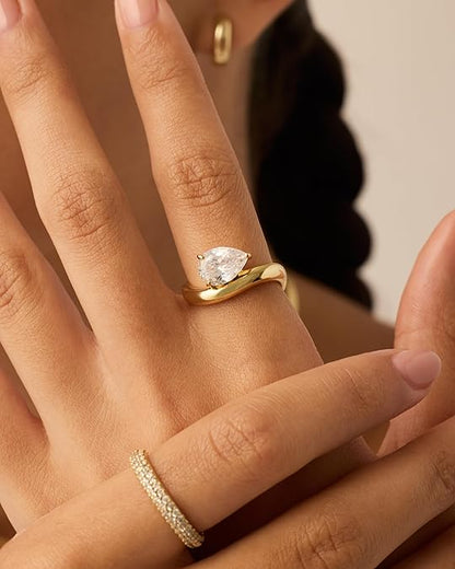 Bague Anneau Promesse Ondulée | Or