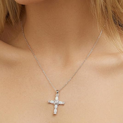 Collier Croix Opale Lumen | Or