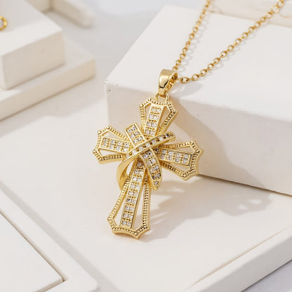 Collier Pendentif Croix Radieux | Or