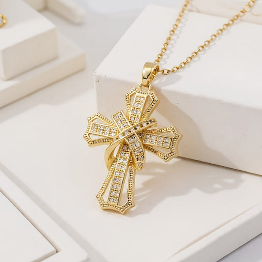 Collier Pendentif Croix Radieux | Or