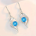 Boucles d'Oreilles Pendantes Cœur Éclipse | Or Blanc