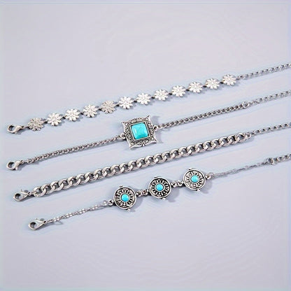 Parure Bracelets Multicouches Pierre Ciel | Or Blanc
