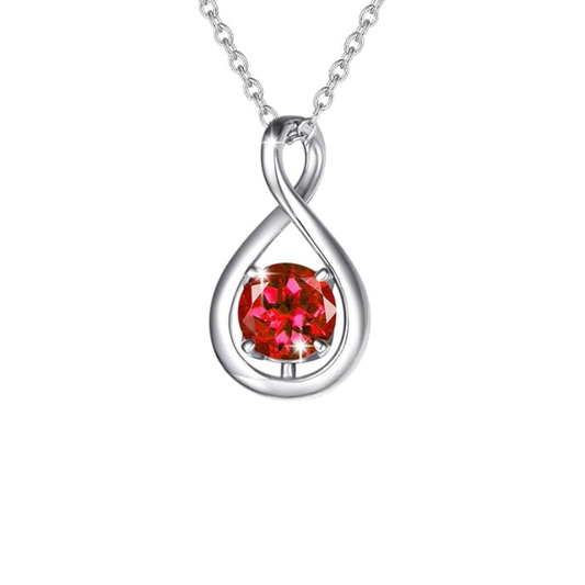 Collier Pendentif Infini Rubis | Or Blanc