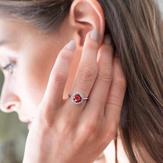 Bague Anneau Promesse Rubis Lueur Cramoisie | Or Blanc