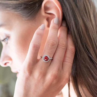 Bague Anneau Promesse Rubis Lueur Cramoisie | Or Blanc