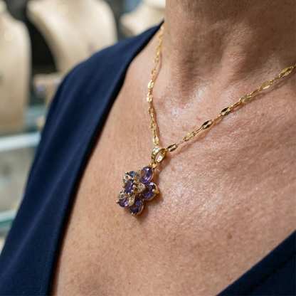 Collier Fleur Violette Amélyth | Or