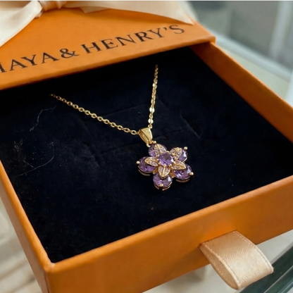 Collier Fleur Violette Amélyth | Or