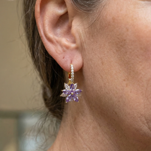 Boucles d'Oreilles Amethelis Flora | Or