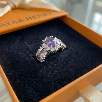 Bague Couronne Crépuscule Amethyne | Or Blanc