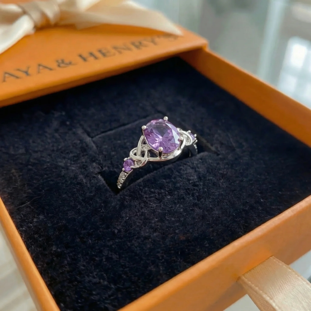 Bague Nœud Améthyste | Or Blanc