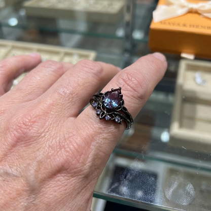 Bague Multicouches Améthyste | Or Blanc