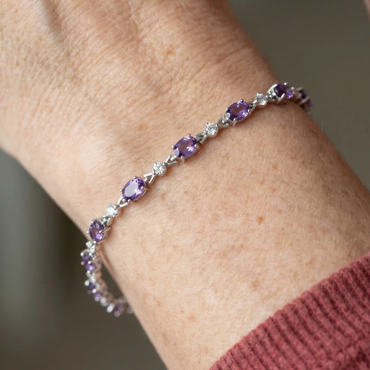 Bracelet Lumière des Étoiles Améthyste | Or Blanc