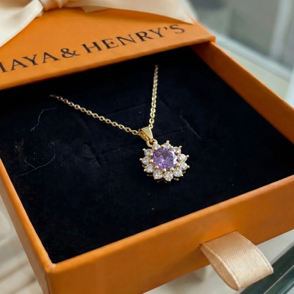 Collier Tournesol Améthyste | Or