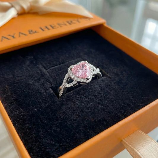 Bague Halo Torsadé Amour | Or Blanc