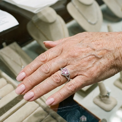 Bague Halo Torsadé Amour | Or Blanc