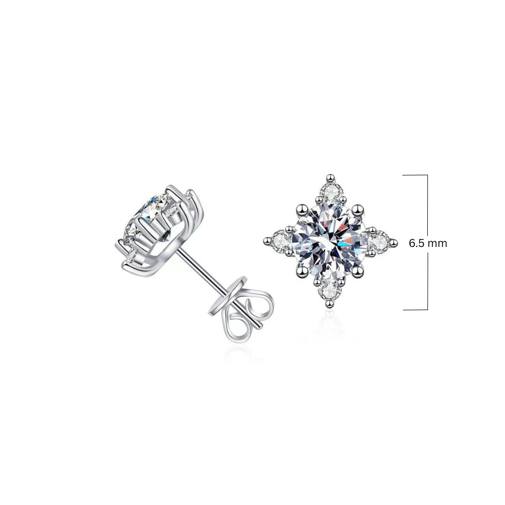 Boucles d'Oreilles Fleur Aurélie | Or Blanc