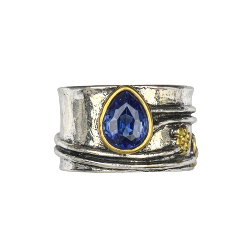 Bague Méditation Gemmes Bohème | Or Blanc