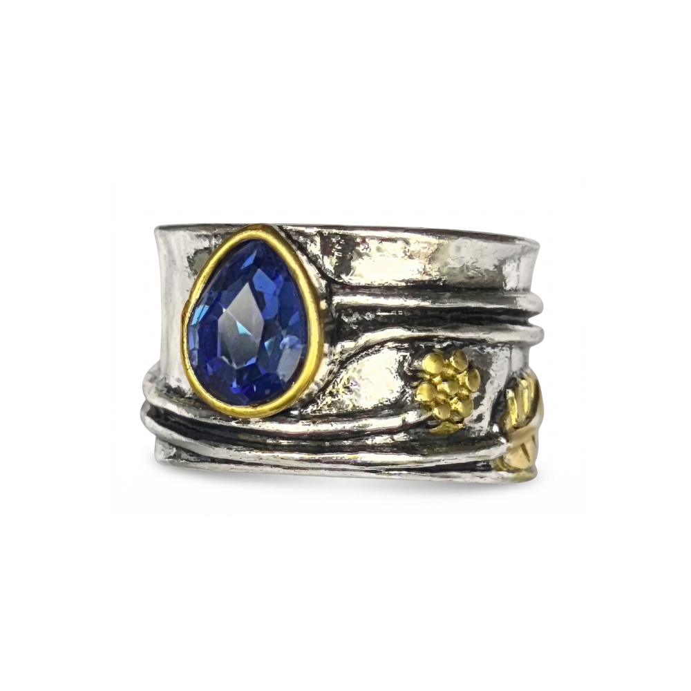 Bague Méditation Gemmes Bohème | Or Blanc