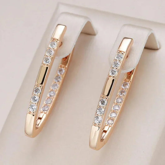 Boucles d'Oreilles Zircone Exquises | Or