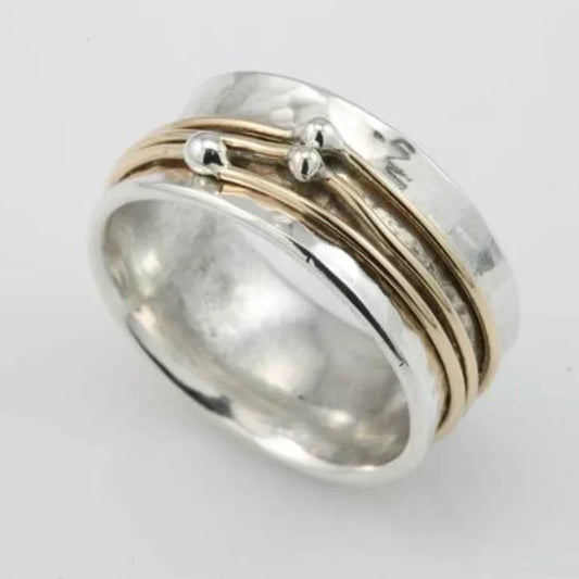 Bague Multicouches Or et Argent Vintage | Or Mixte