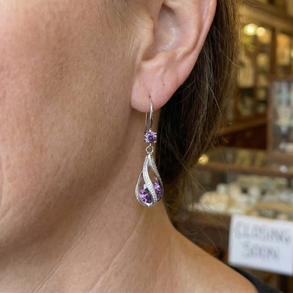 Boucles d'Oreilles Torsadées Calithra Lumen | Or Blanc