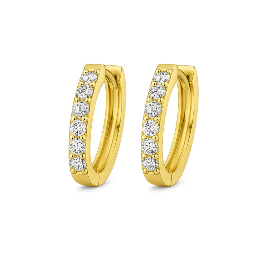 Boucles d'Oreilles Créoles Pavées | Or