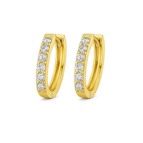 Boucles d'Oreilles Créoles Pavées | Or