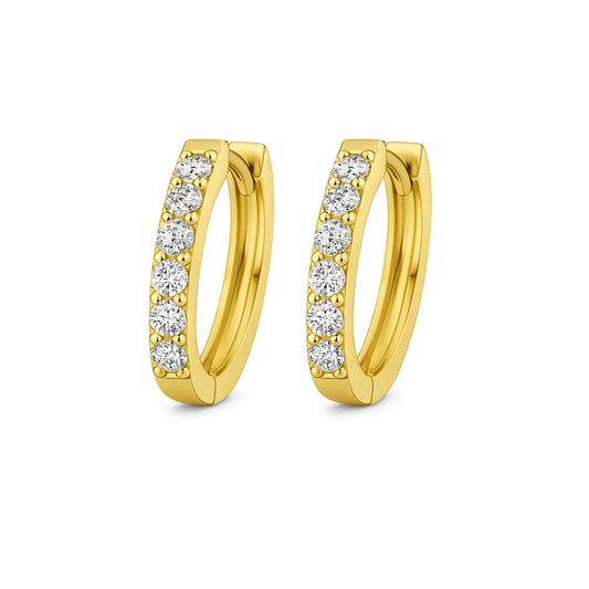 Boucles d'Oreilles Créoles Pavées | Or