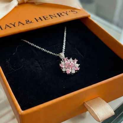 Collier Fleur de Cerisier | Or Blanc