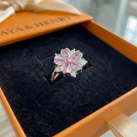 Bague Fleur de Cerisier | Or Blanc