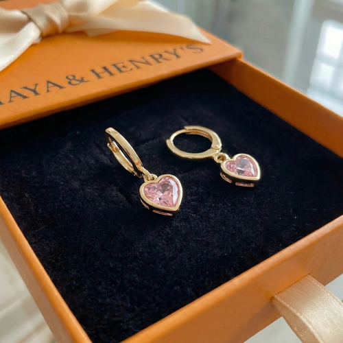 Boucles d'Oreilles Pendantes Breloque Cupidon | Or