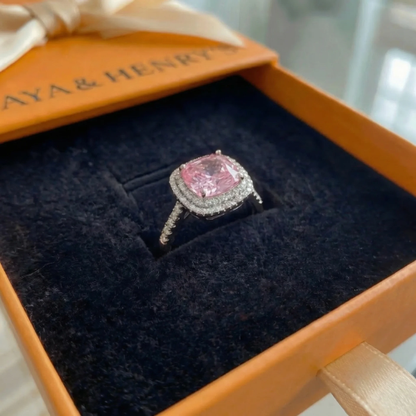 Bague Saphir Rose Coussin | Or Rose