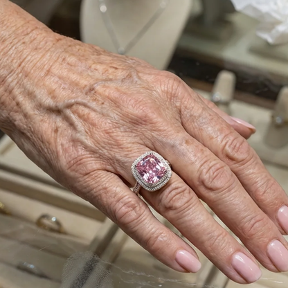 Bague Saphir Rose Coussin | Or