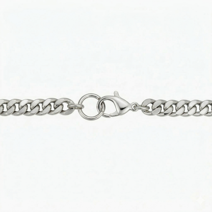 Bracelet Maille Cubaine Vintage | Or Blanc