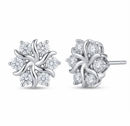 Boucles d'Oreilles Camille | Or Blanc